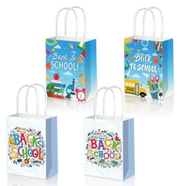 CRAWPROP Back to School Gift Bags Party Favor Decoration Gifts Wrapping Bags for First Day of School Theme Party Supplies(Pack of 12)