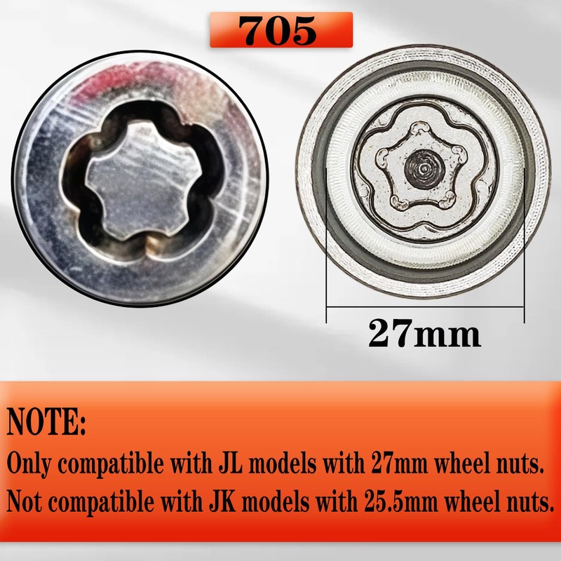 JEUCLEL JL 705 for 27mm Nuts, Jeep (JL) Dodge Wheel