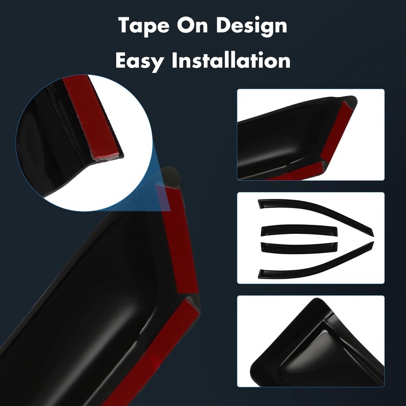 Side Window Deflectors Rain Guards Vent Window Visors for Acura