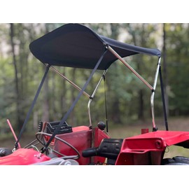 Tractor Sun Shade Canopy in Black by Cypress Rowe Outfitters - Compatible with John Deere, Kubota, Massey Ferguson, Case International Harvester & Others - Reduce Heat/Glare with this Umbrella Canopy