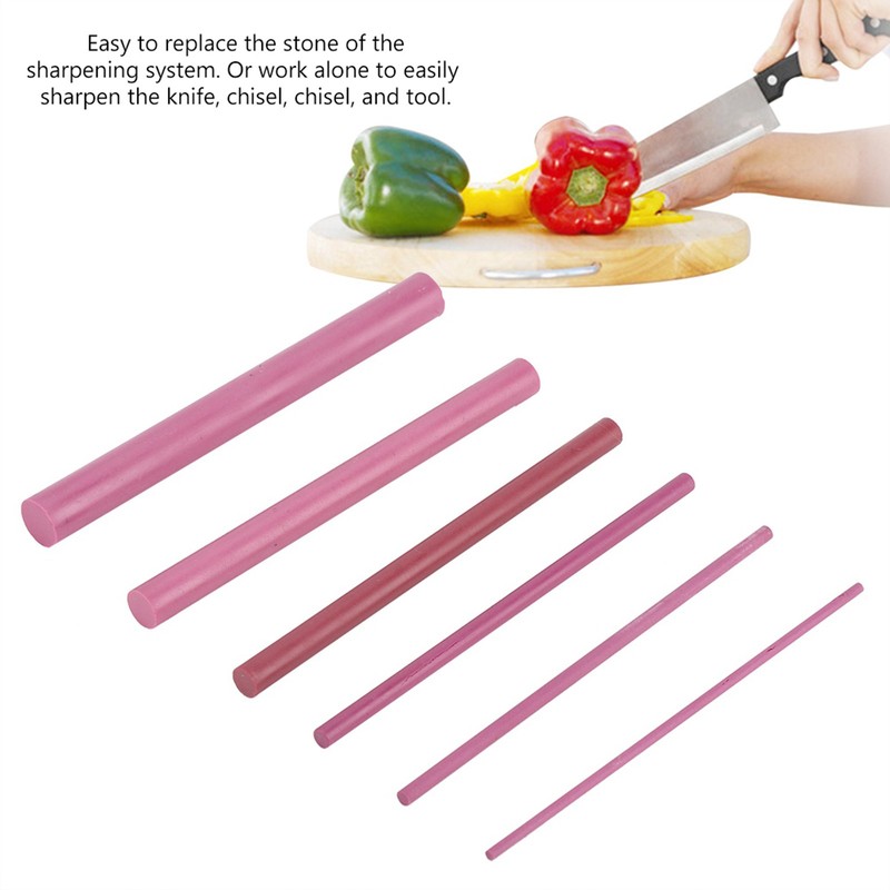 6 PCS 3000 Grits Ruby Polishing Oil Stone Sharpener Sharpening