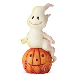 Enesco Jim Shore Heartwood Creek Ghost and Pumpkin Mini