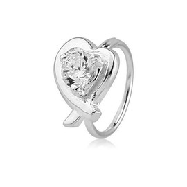 Nosejewels 925 Sterling Silver Seamless Nose Ring Daith Helix Continuous Heart Hoop 20G
