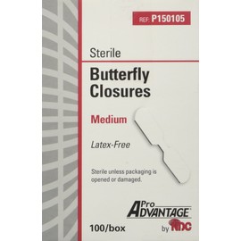 ProAdvantage Sterile Butterfly Closure Bandages, Medium, Latex-Free, 100/bx