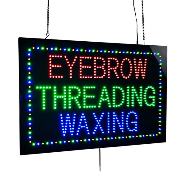 LED Eyebrow Threading Waxing Sign for Beauty Salon, Animated Billboard