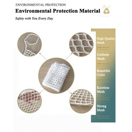 Bunk Bed Safety Net for Top Bunk, White Anti-Fall Netting, Knotless Fence Net for Balcony Banister Guard, Kids Playground Railing Protective(Size:1M×2M(3.3FT×6.5FT),Color:White)