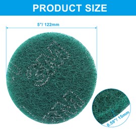 Hordion 8Pcs Scrub Pads Round Scrubber Scouring Pads Abrasive Scuffing Tool for Home Kitchen House Cleaning, Green