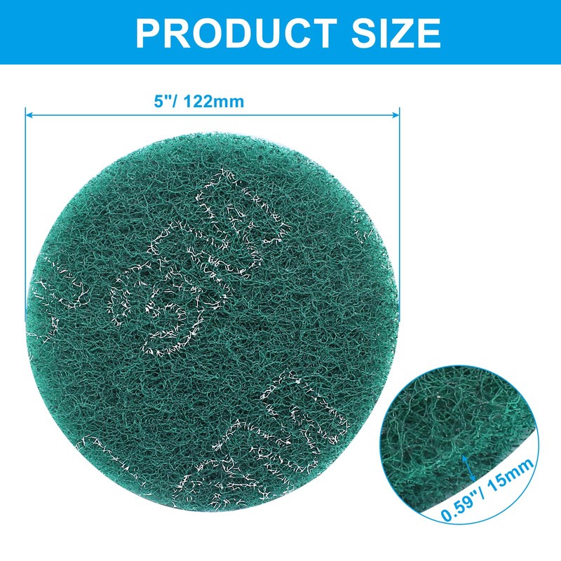 Hordion 8Pcs Scrub Pads Round Scrubber Scouring Pads Abrasive Scuffing