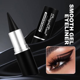 Black Gel Eyeliner Pencil, Dulele 2 Colors Natural Cream Waterproof Smudge Proof Eye Liner Black, Multi-Use Eyeliner Stick & Face Paint Stick Makeup, Eye-liners for Women Girls (Black & Coffee)