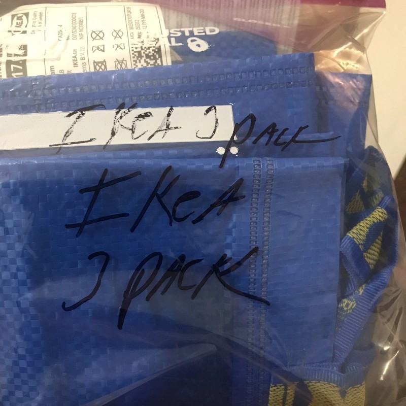 IKEA FRAKATA 10 Gallon Recyclable Medium Blue Bag Reusable Eco