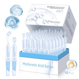 60 Pcs 5% Hyaluronic Acid Serum Ultra-Hydrating Vials,Hyaluronic Acid Tubes,Wake Nature's Premium Hyaluronic Serum,Single-Use Ultra-Hydrating Essence for Face