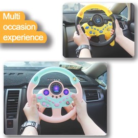RedCrab Children's Steering Wheel Toy, 360° Rotation Simulated Portable Controller with Sound and Music Steering Wheel Toy for Car, Educational Toy Gift for Children, Boys and Girls