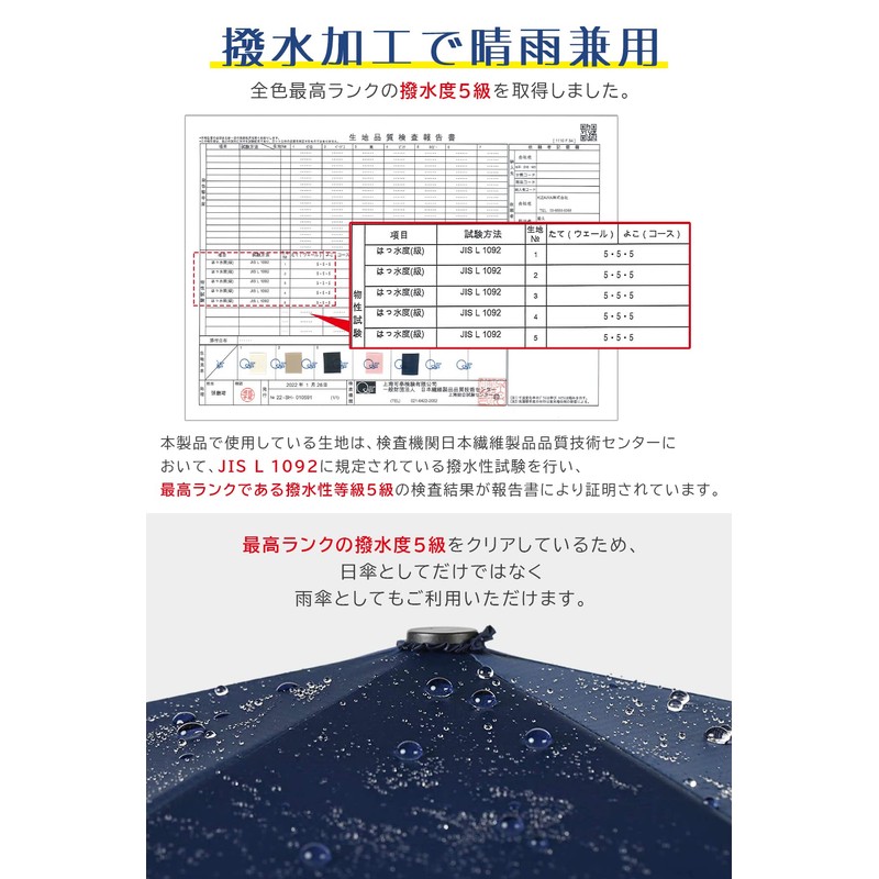 Kizawa Parasol, For Both Sun and Rain, 100% Shading Rate,