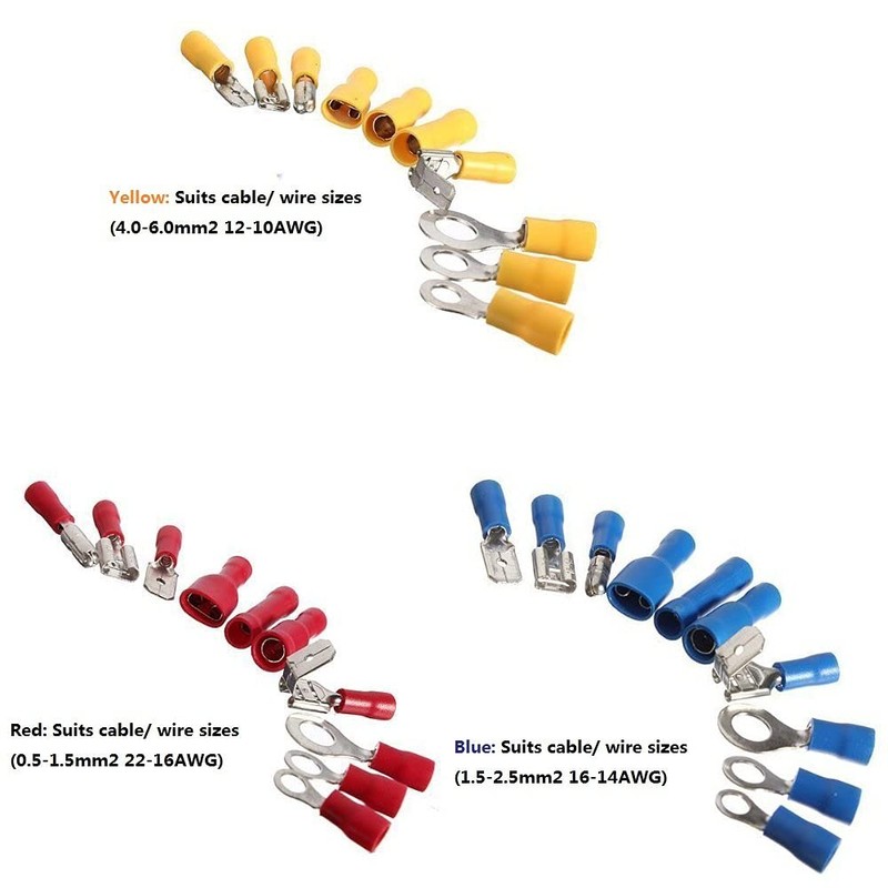 EL-SKY Wire Terminal Crimp Connectors, 480 Pcs 12-Size Assorted Mixed