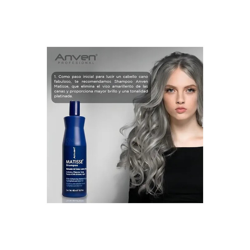 Shampoo Matizador De Canas, Luces, Rayos Matisse Anven 240ml