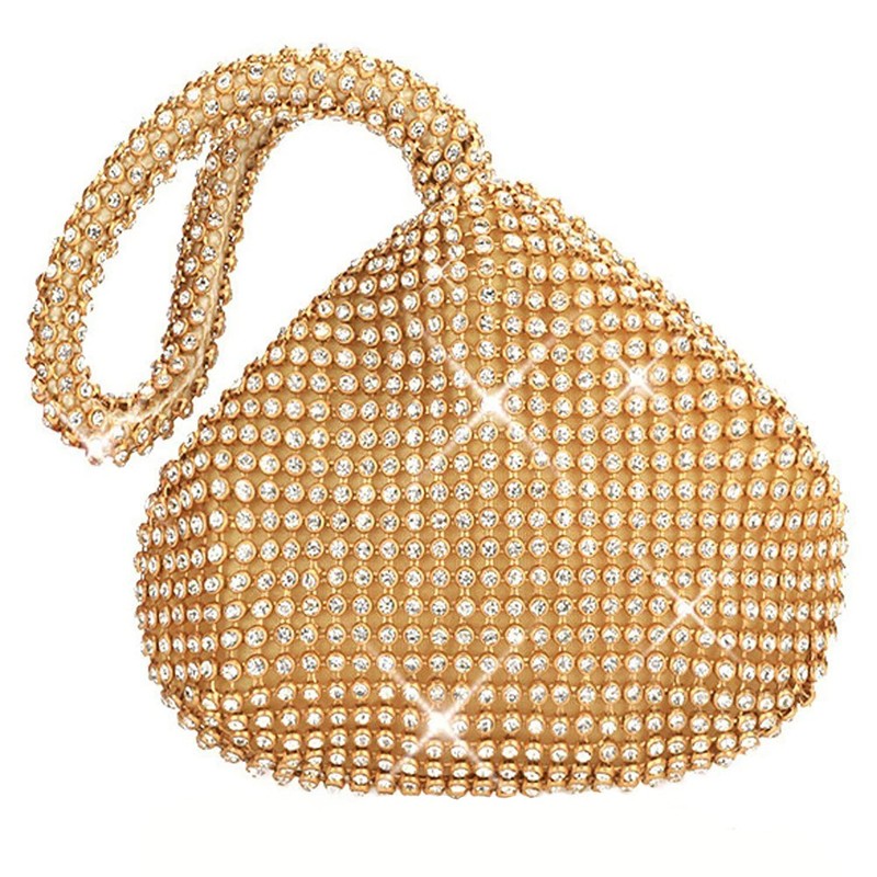 J&G Triangle Rhinestone Ladies Clutch Bag, Evening Bag, Handbag, Wedding