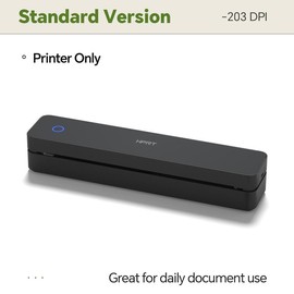 Inkless Portable Printer – Wireless Bluetooth Thermal Printer for Travel & Mobile Use, Compatible with iOS, Android, Laptop, Supports 8.5"x11" US Letter & A4 Paper, No Ink Needed – Ideal for Home & Office TikTokShopBacktoSchool:_Black Printer(203DPI )+10 Sheets Paper