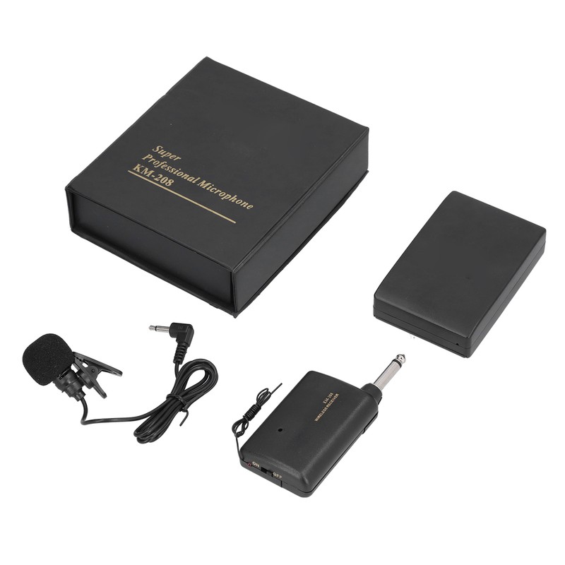 KM 208 Wireless FM Transmitter Receiver Bluetooth Lapel Clip On