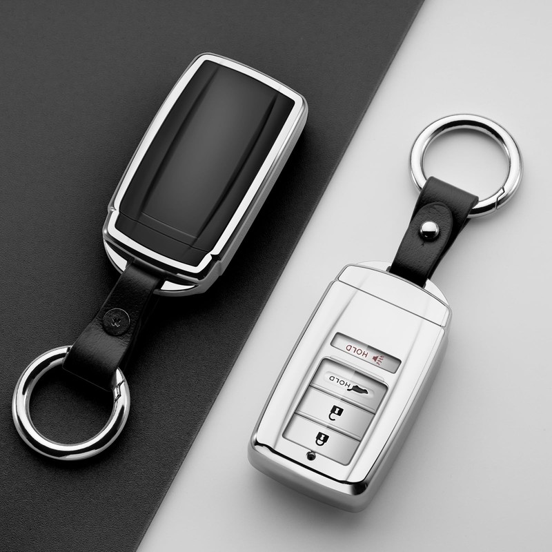 ZSPD Compatible with Acura Key Fob Cover Silver TPU Protector