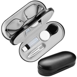 AITIME Contact Lens Case, Contact Case Kit, 2 in 1 Double Sided Portable Contact Lense Case and Eyeglasses Case, with Marbling, Multifunction, Durable, Compact, Portable Storage Kit