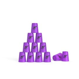 SEISSO Quick Stacking Cups, Stacking Cup Set Classic Stack Training Game Toys,12PCS Purple Stacking Cup Set for Boys Girls Kids