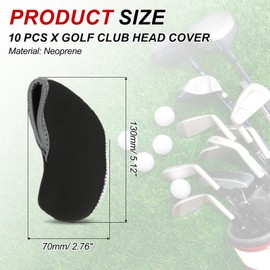 PATIKIL Golf Club Head Cover, 10 Pcs Number Golf Club Irons Covers with Hole Neoprene Driver Headcover Golf Lovers Gifts for Men Women, White/Red