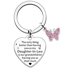 SDOFY Daughter in Law Gifts - Birthday & Christmas Keyring from Mother in Law