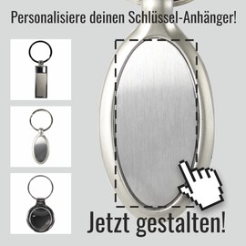 BIKE-label Custom Keyring with Your Own Motif - Design Your Unique Item Online, Metal, No gemstone.