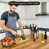 360° Rotating Magnetic Wooden Knife Block for Kitchen without Knives