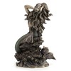 JFSM INC. Large Beautiful Mermaid Sitting on Rock Statue Sculpture