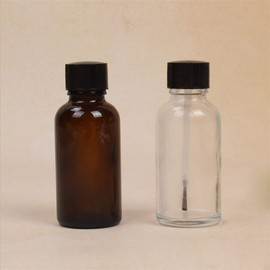 4 Pcs 20ml Empty Refillable Nail Polish Bottles Transparent Glass Nail Varnish Bottles Containers with Brush Cap for Nail Art (20 ml)