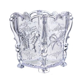 Butterfly Cosmetic Makeup Brush Holder Box Case Pencil Pen Storage Organizer (Transparent)