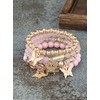 Caiyao 4pcs Butterfly Bohemian Beaded Stackable Stretch Bracelet Set Elastic