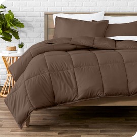 Bare Home Comforter Set - Queen Size - Ultra-Soft - Goose Down Alternative - Premium 1800 Series - All Season Warmth (Queen, Cocoa)
