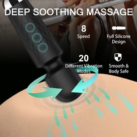 Kwevos Personal Back Massager, Cordless, 8 Speeds and 20 Modes Relaxes Muscles, Portable Weight 101G - for Body and Back Foot