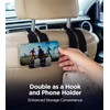 2-Pack Car Seat Back Double Hook, Leather Car Headrest Hooks