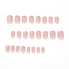 24 PCS Shining Powder French Edge False Nails Short Glossy