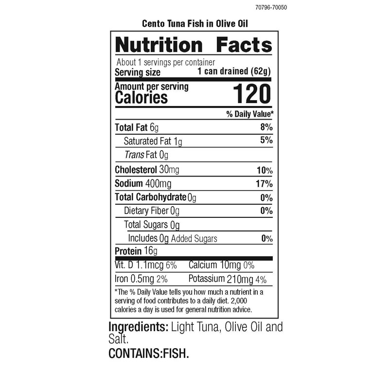 Cento Solid Packed Tuna In Olive Oil, 3 Ounce (Pack