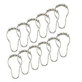 Bath Bliss 12 Pack Shower Rings | Roller Rings | Easy Glide | Bathroom Curtain | Chrome