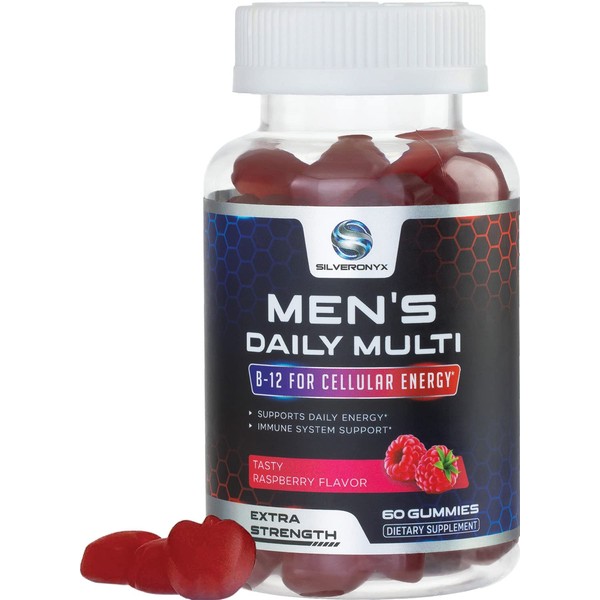 Men's Multivitamin Gummy - Max Strength Mens Multi Vitamins - Daily Men Multivitamins with Vitamin A, C, D, E, B6, B12 & Zinc for Immune Support, Nature's Supplement Brand, Berry Flavored - 60 Gummies
