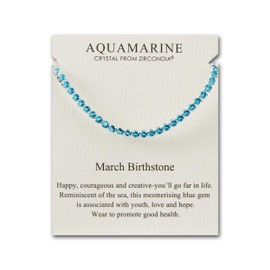 Philip Jones March Birthstone Friendship Bracelet with Aquamarine Zircondia® Crystals