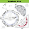 JEYORZY Set of 3 Protractors, Set Square Triangle, Circle Protractor,