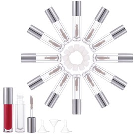 YITOU - 12 botellas de esmalte labial vacías de 5 ml, transparentes con aplicador, kit de fabricación de tubos de brillo labial, botella de lápiz labial para base casera, muestra bonita al por mayor