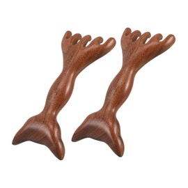 Outanaya 2Pcs Wooden Massaging Comb Dual Wide Tooth Hair Care Tool for Scalp Relaxation Portable Design for Home Office Travel Use Comfortable Grip for Massage