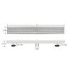 TECFORG 24 Inch Linear Shower Drain Brushed Recatngular Floor Drain,SUS304