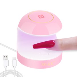 MEKK Mini UV Light for Gel Nails, LED UV Nail Lamp Mini18W One Finger UV LED Nail Lamp Type-c UV Nail Lamp Innovative LED Nail Lamp Professional Nail Dryer for Nail Art(Pink)