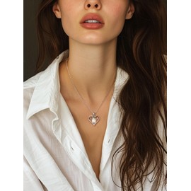 FindChic Heart Necklaces for Women Sterling Silver Pearl Necklace Dainty Infinity Pendant Anniversary Jewelry Gift for Her