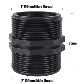 FOGWOWO 2 x 2 inch BSP Male Thread Hose Connection Couplings Connector Equal Adapter Irrigation Hose Connector for Garden Hose Systems