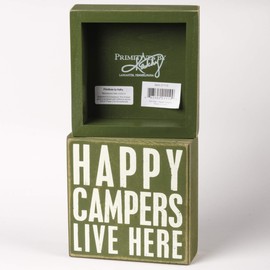 Primitives by Kathy Box Sign, Olive Green - Happy Campers