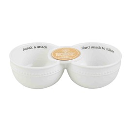 Mud Pie Circa Double Dip Bowl, White, 4 1/2" x 2 1/2" | Base for Interchangable Inserts